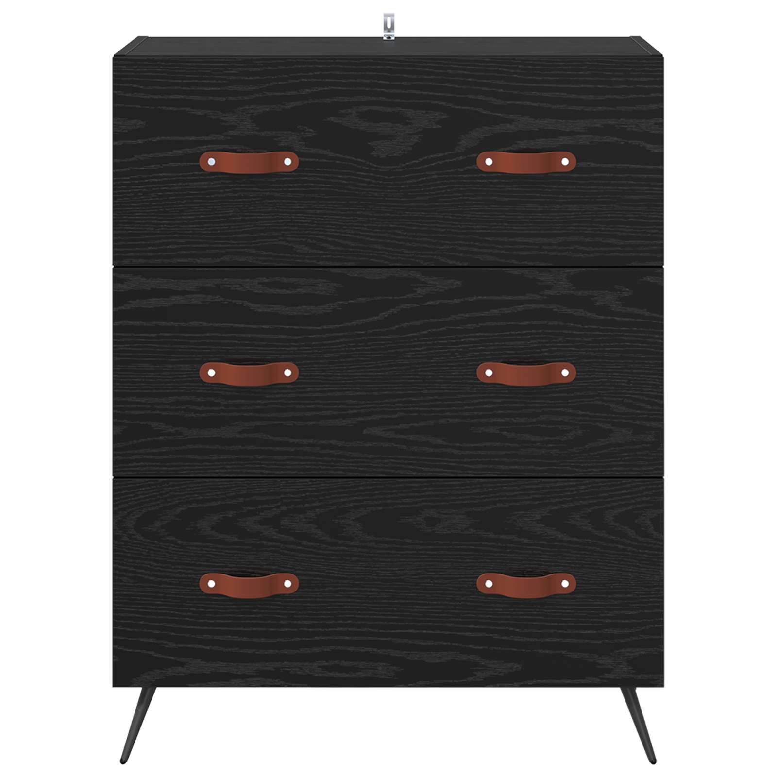 Kommode Schwarze Eiche 69,5 x 34 x 90 cm Holzwerkstoff
