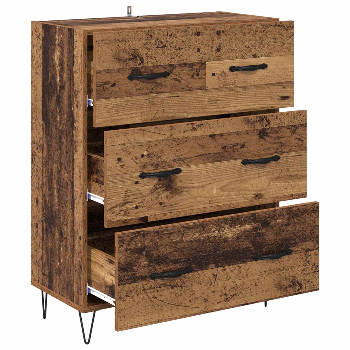 Sideboard Altholz 69,5 x 34 x 90 cm Verbundholz und Eisen