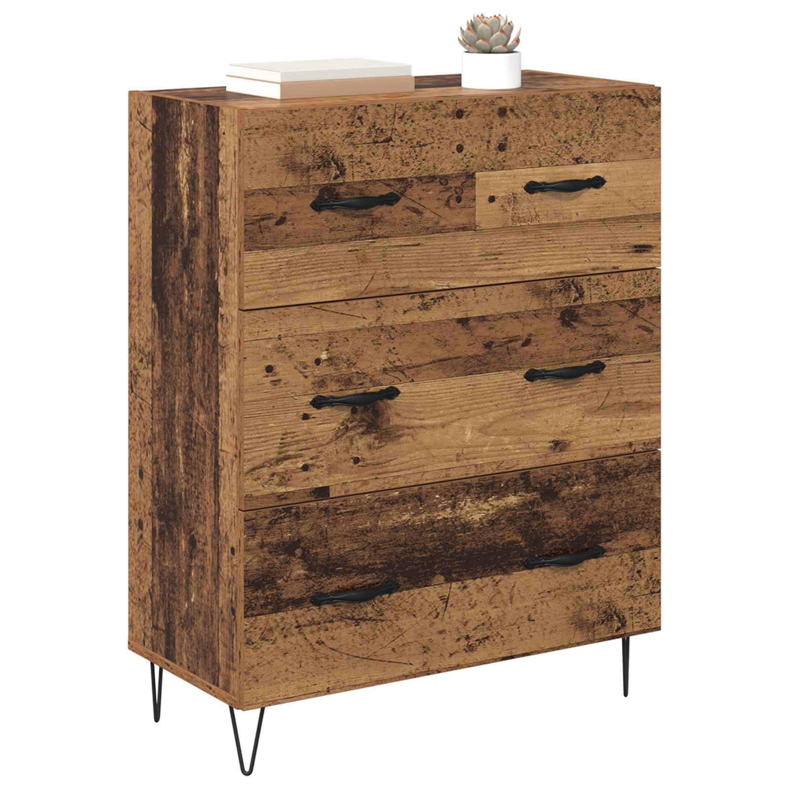 Sideboard Altholz 69,5 x 34 x 90 cm Verbundholz und Eisen