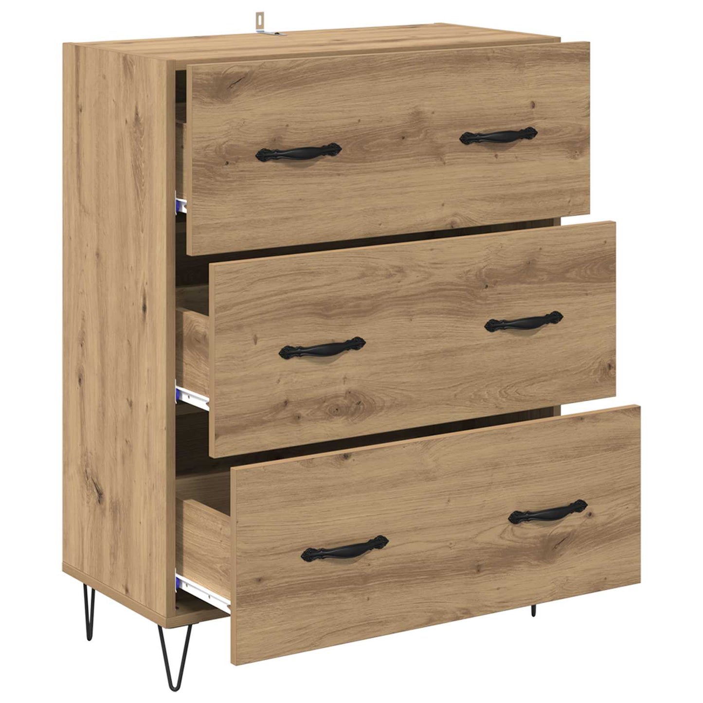 Sideboard Artisan-Eiche 69,5 x 34 x 90 cm Verbundholz und Eisen