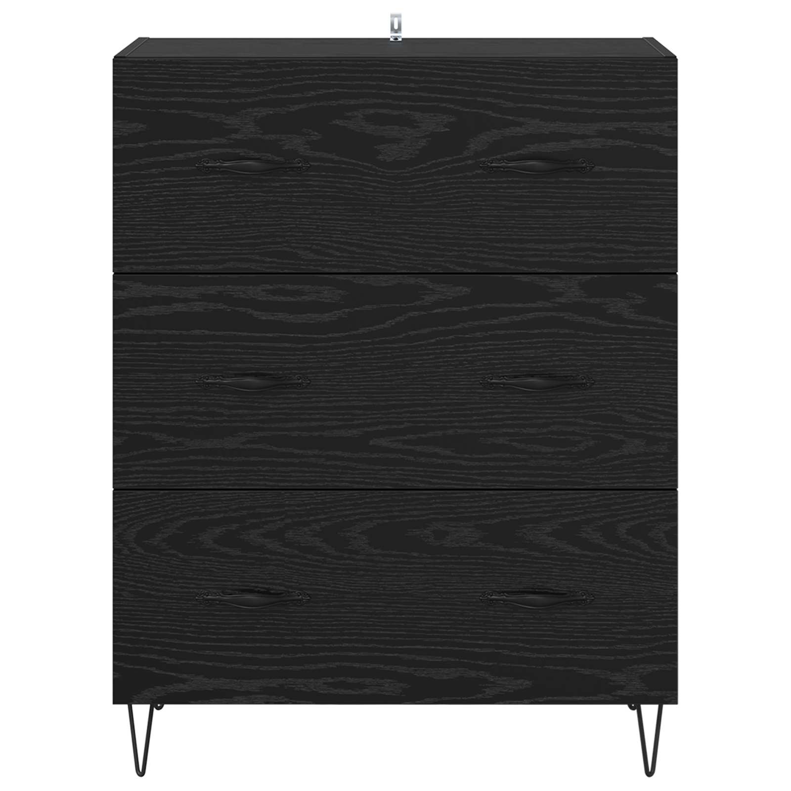 Sideboard mit Schubladen Schwarz Eichen-Optik 69,5 x 34 x 90 cm