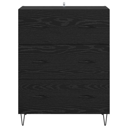 Sideboard mit Schubladen Schwarz Eichen-Optik 69,5 x 34 x 90 cm