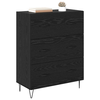 Sideboard mit Schubladen Schwarz Eichen-Optik 69,5 x 34 x 90 cm
