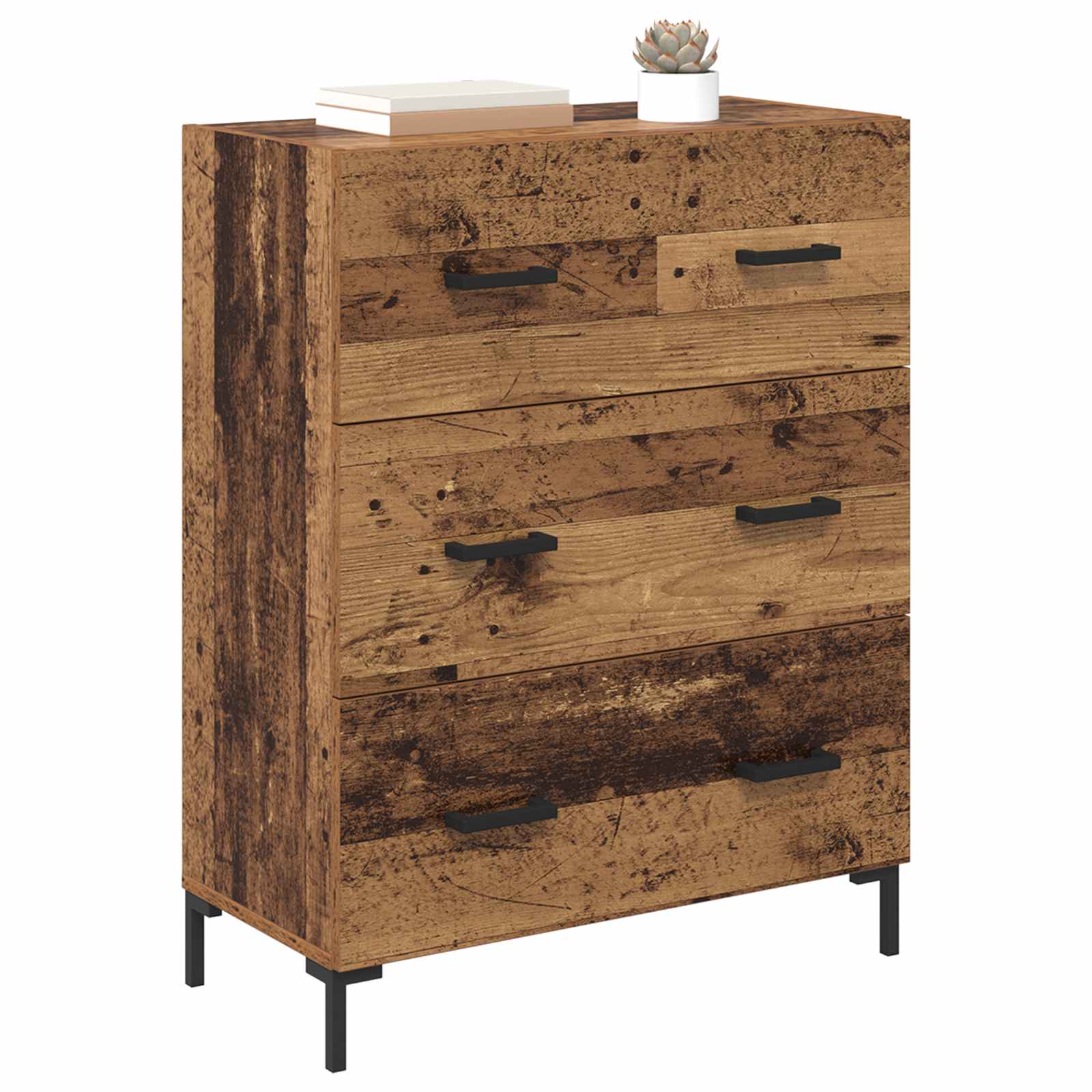 Sideboard Altholz 69,5 x 34 x 90 cm Verbundholz und Eisen