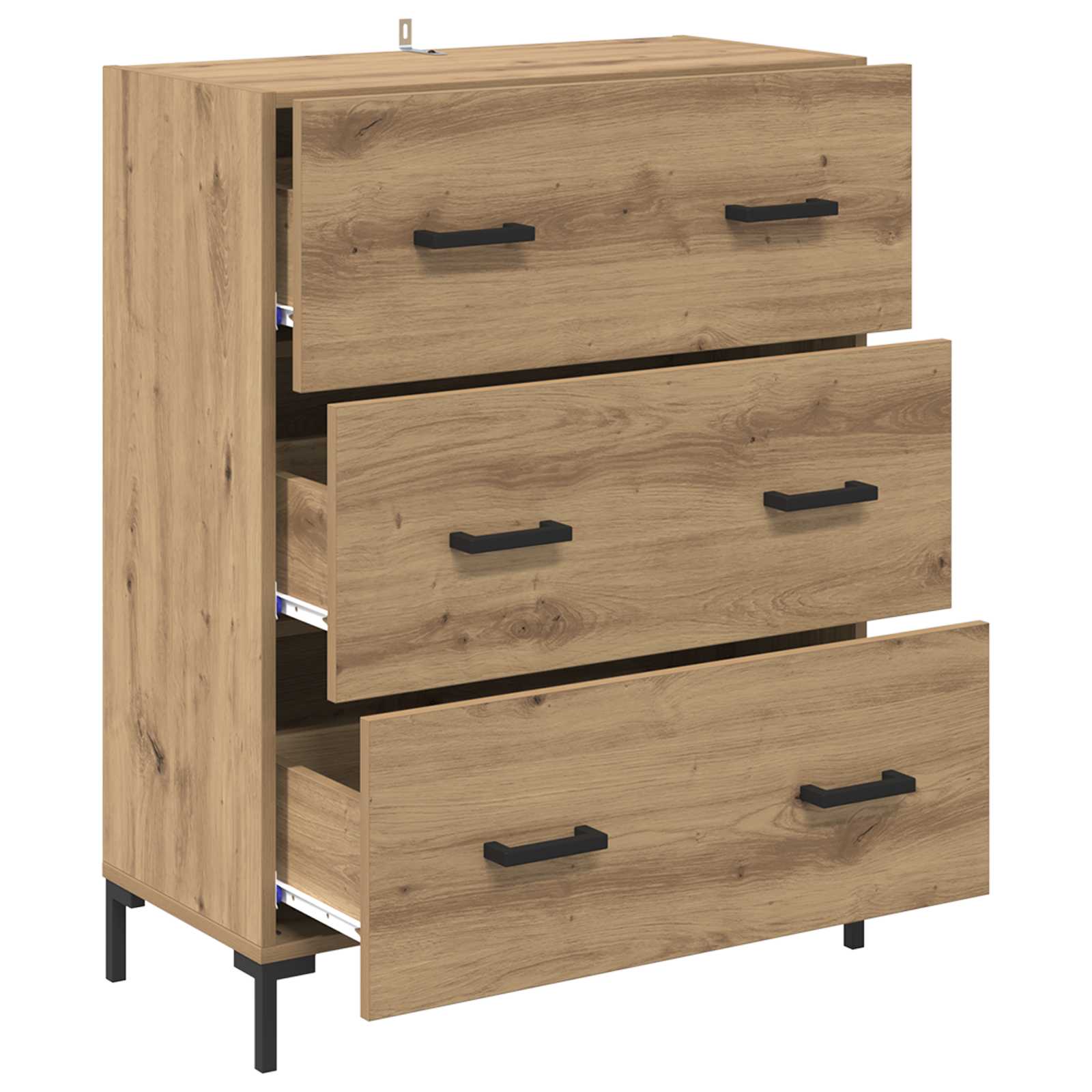 Sideboard Artisan-Eiche 69,5 x 34 x 90 cm Verbundholz und Eisen