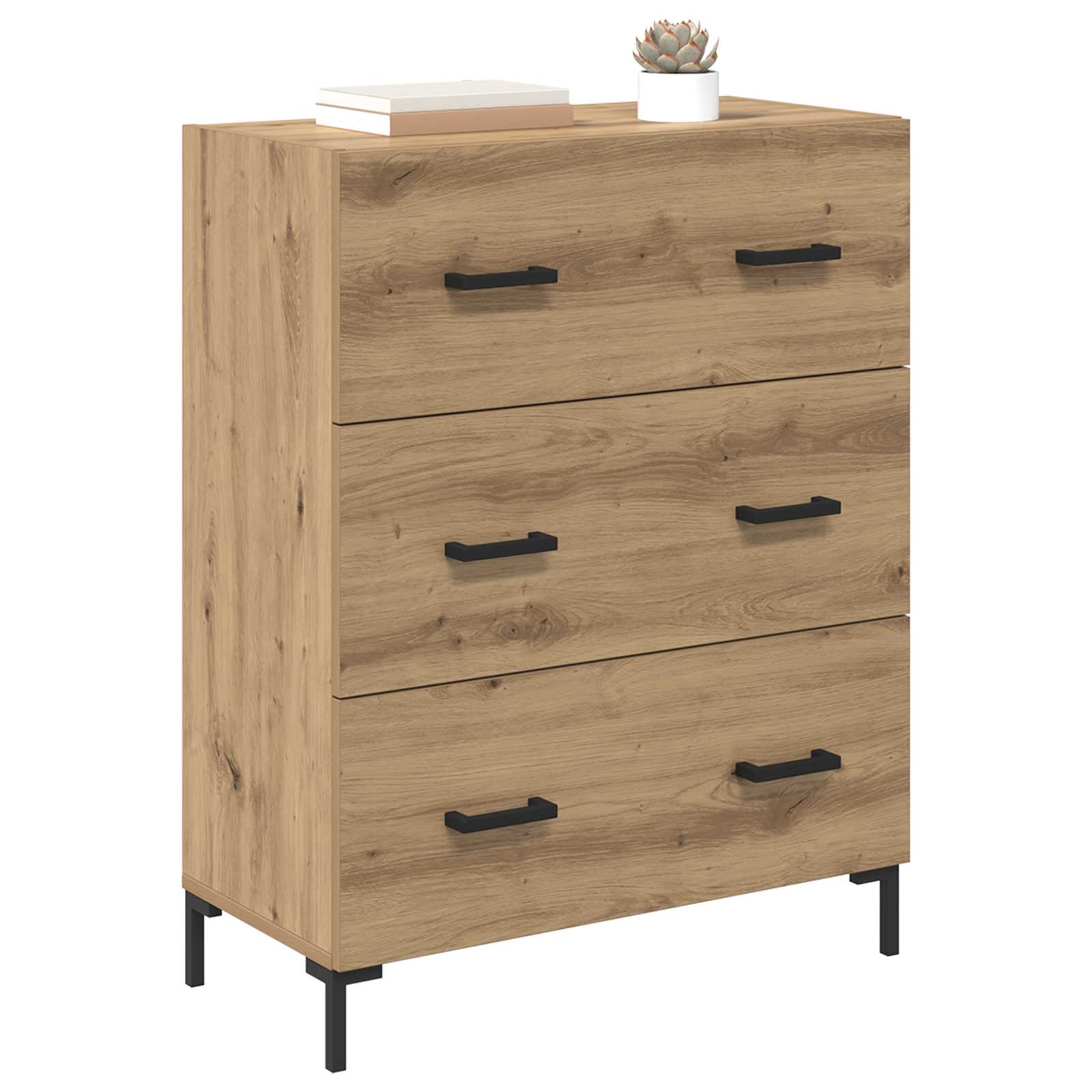 Sideboard Artisan-Eiche 69,5 x 34 x 90 cm Verbundholz und Eisen