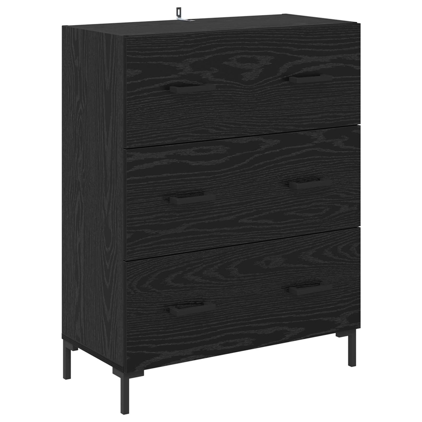 Sideboard Schwarz Eichen-Optik 69,5 x 34 x 90 cm
