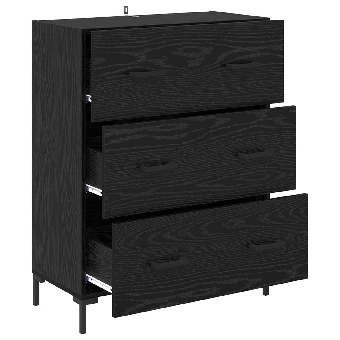 Sideboard Schwarz Eichen-Optik 69,5 x 34 x 90 cm