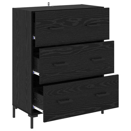 Sideboard Schwarz Eichen-Optik 69,5 x 34 x 90 cm