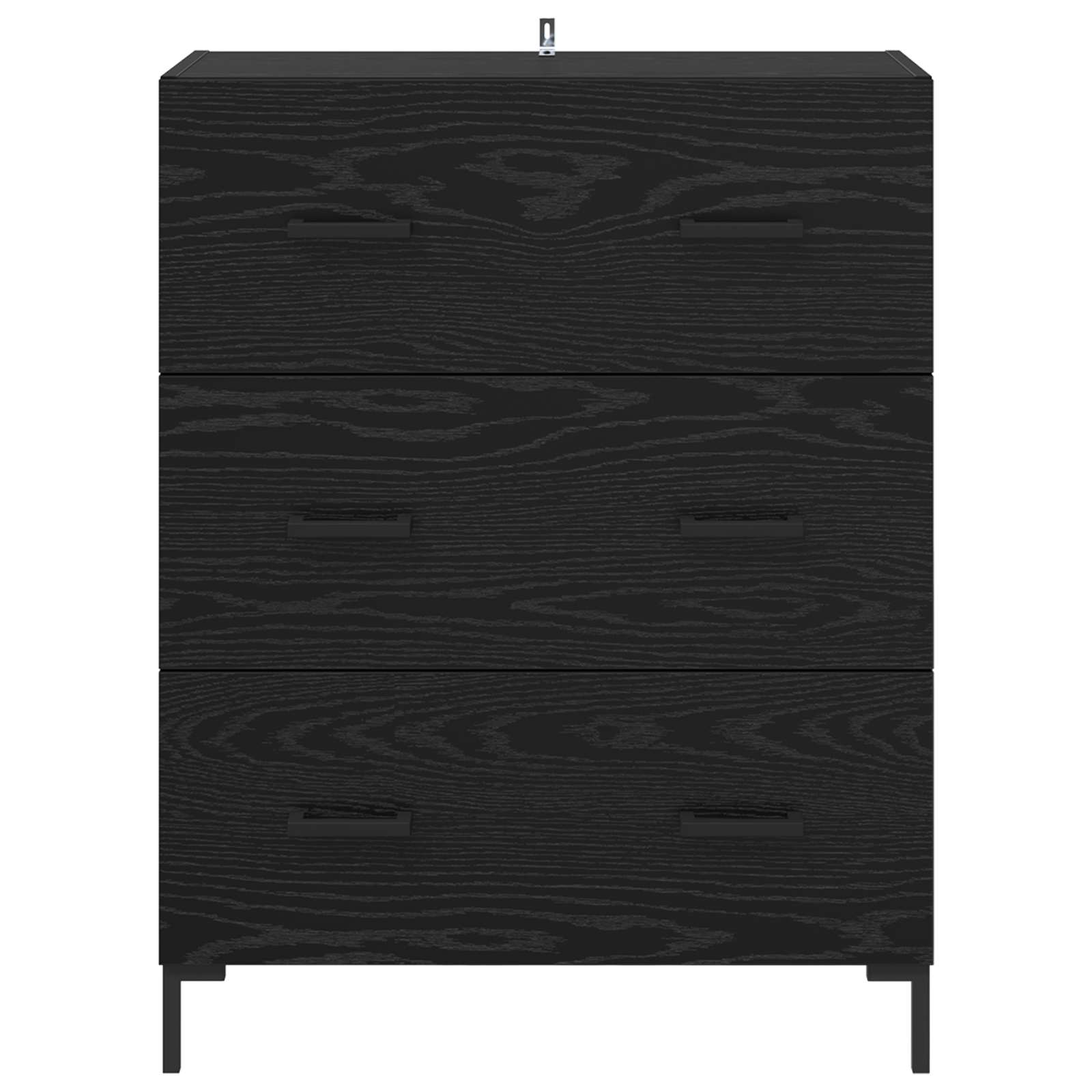 Sideboard Schwarz Eichen-Optik 69,5 x 34 x 90 cm
