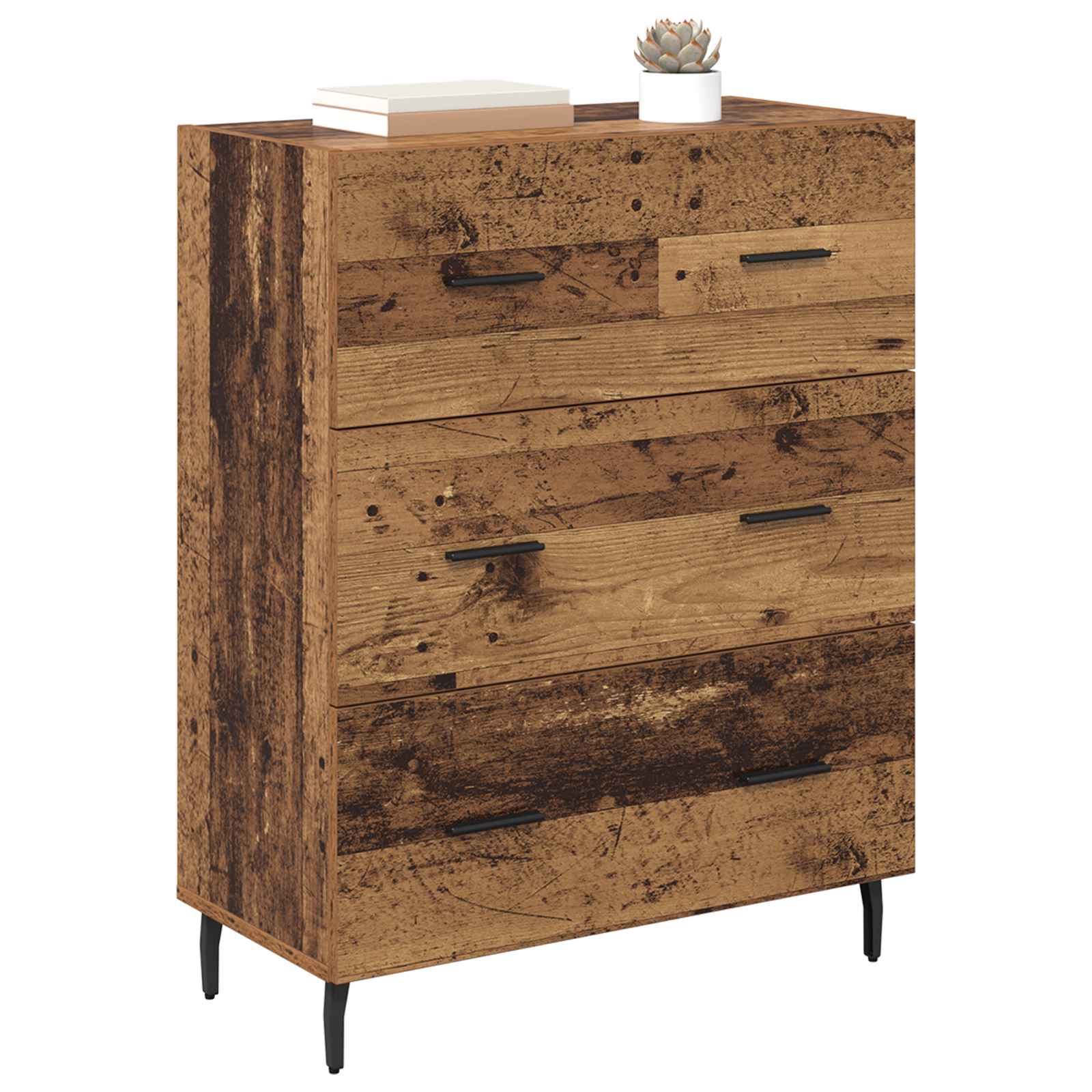 Sideboard Altholz 69,5 x 34 x 90 cm Verbundholz und Eisen