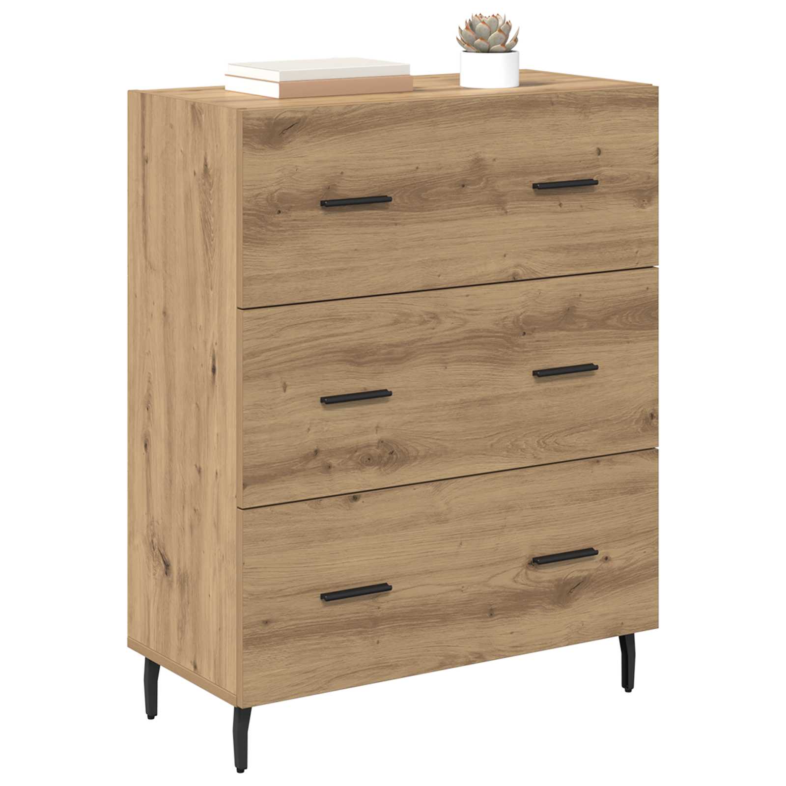 Sideboard Artisan-Eiche 69,5 x 34 x 90 cm Verbundholz und Eisen