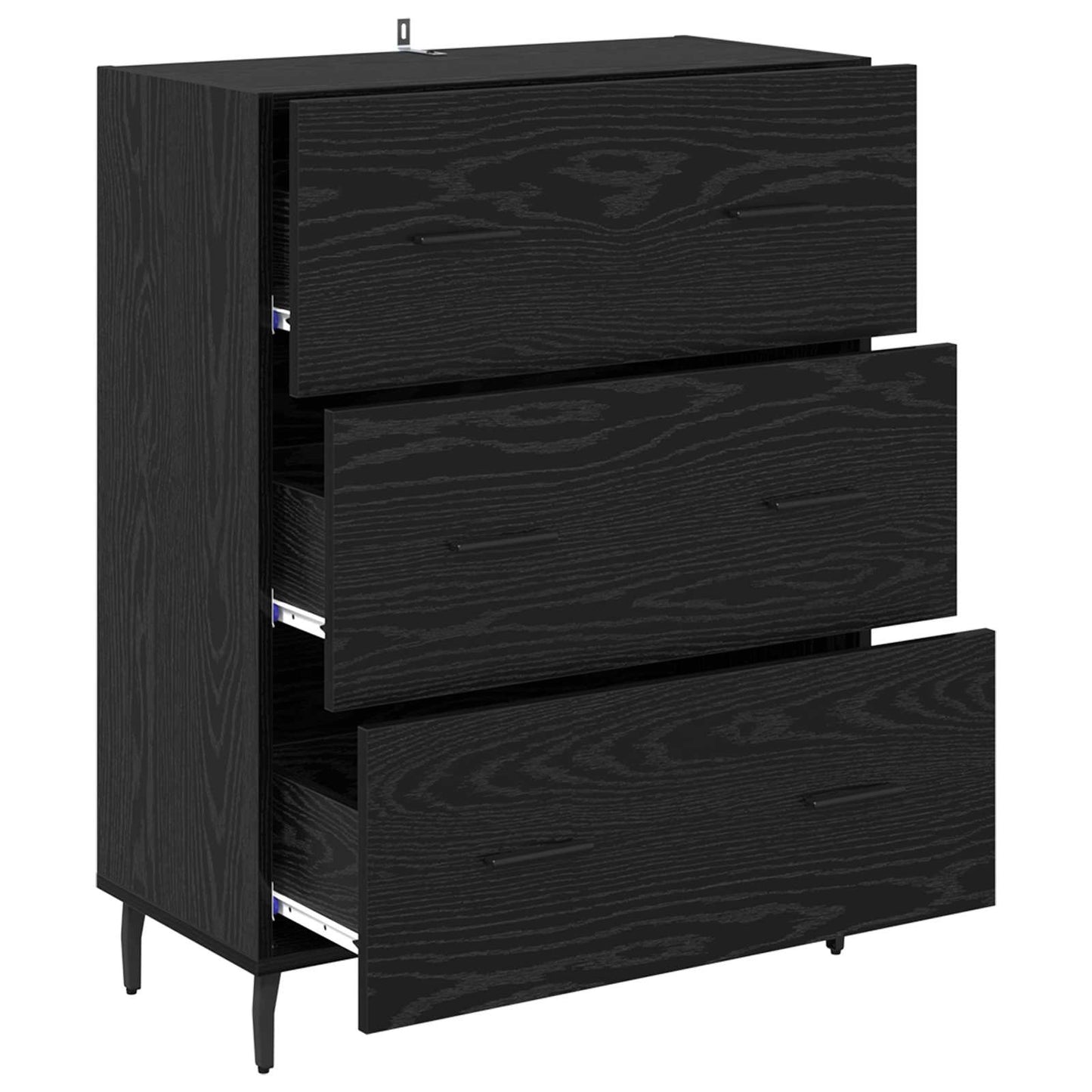 Sideboard Schwarz Eichen-Optik 69,5 x 34 x 90 cm