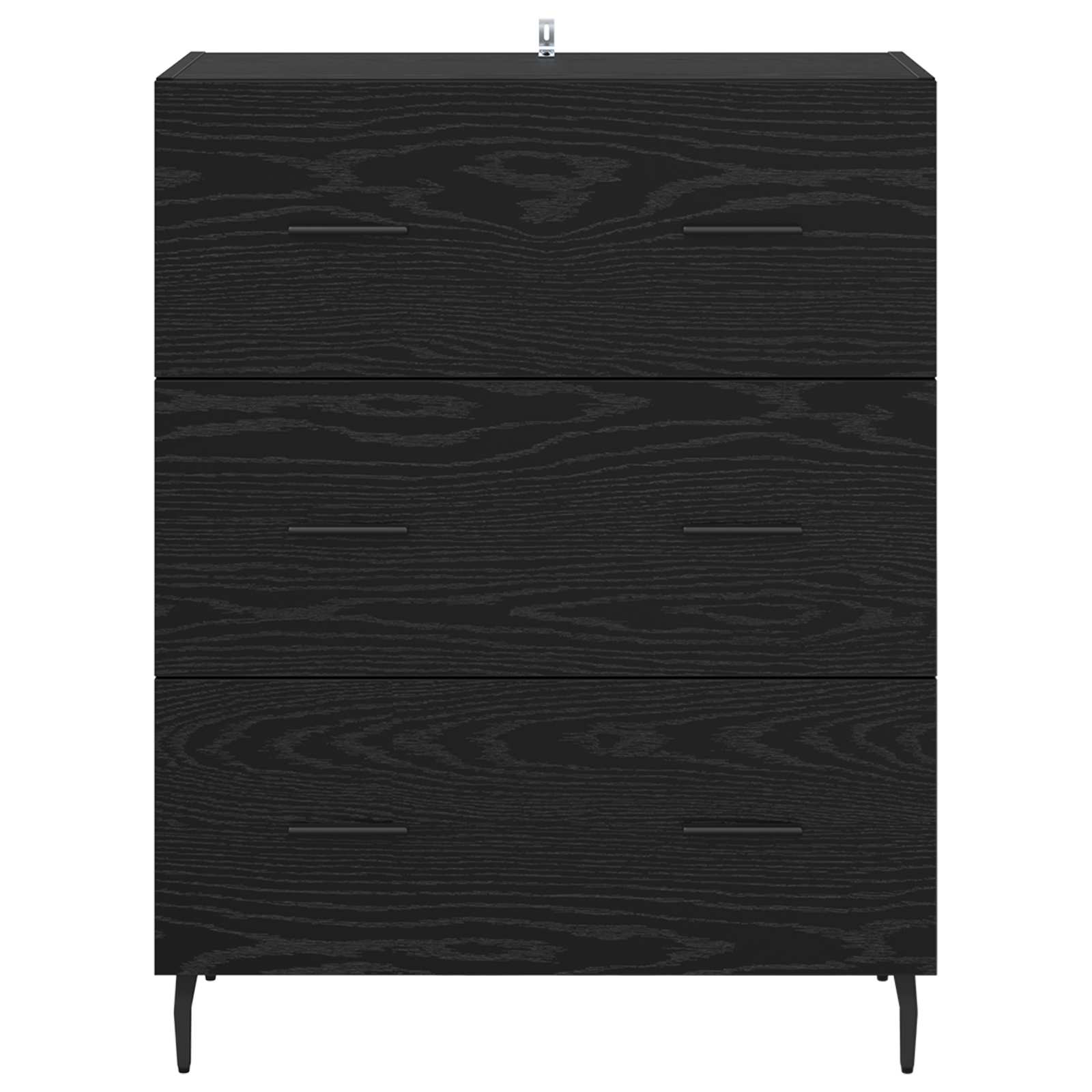 Sideboard Schwarz Eichen-Optik 69,5 x 34 x 90 cm
