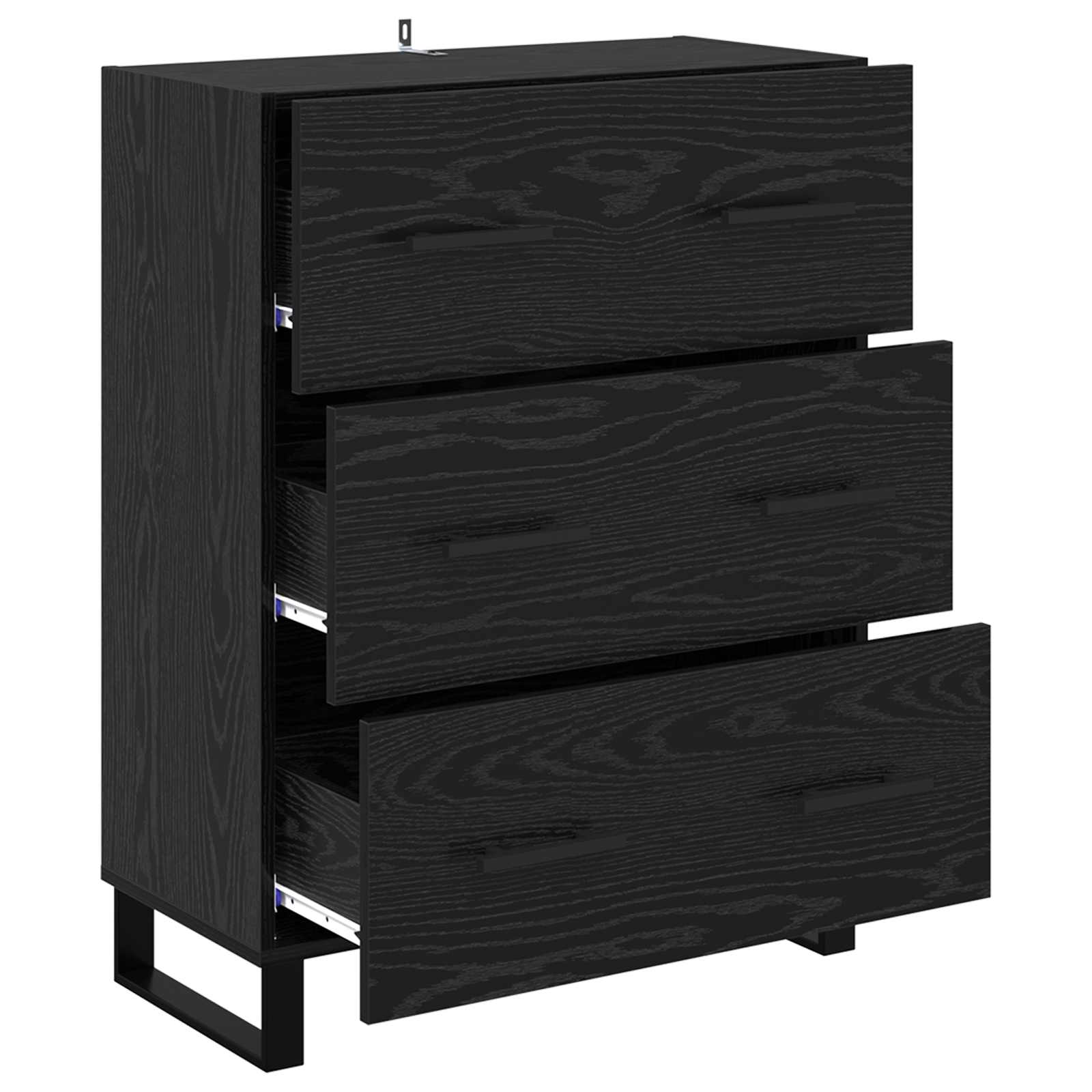 Sideboard Schwarz Eichen-Optik 69,5 x 34 x 90 cm