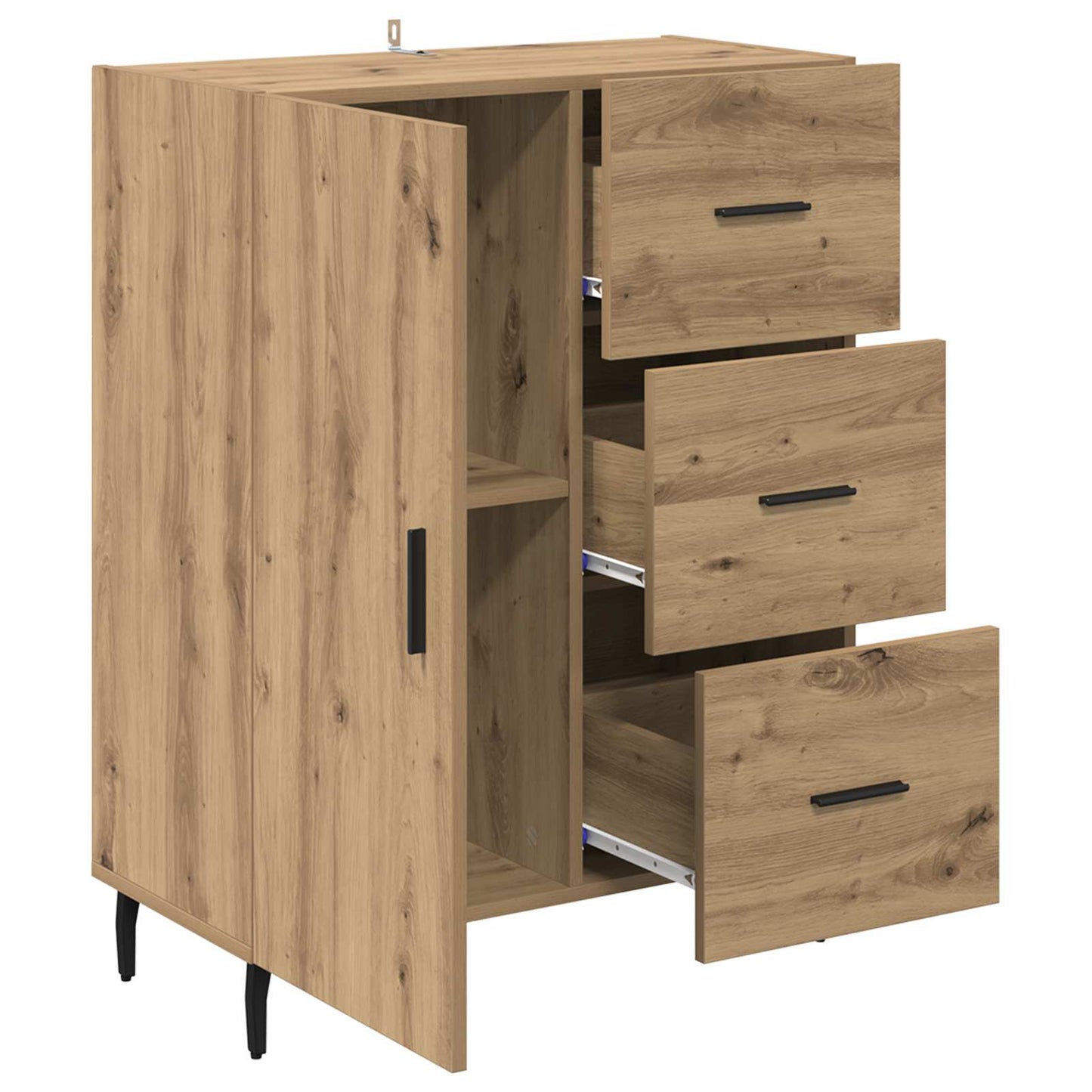 Sideboard Artisan-Eiche 69,5 x 34 x 90 cm Verbundholz und Eisen