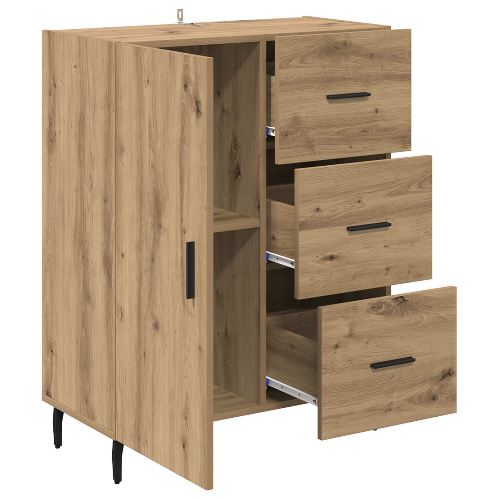 Sideboard Artisan-Eiche 69,5 x 34 x 90 cm Verbundholz und Eisen