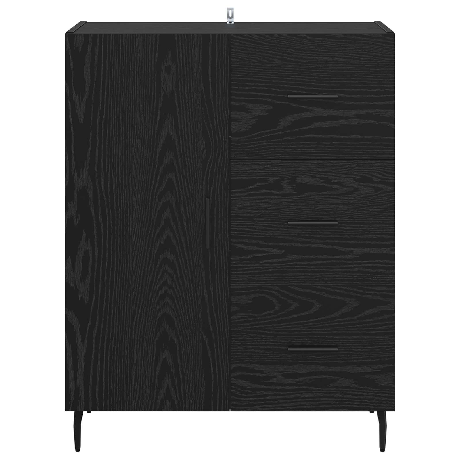 Sideboard mit Schubladen Schwarz Eichen-Optik 69,5 x 34 x 90 cm