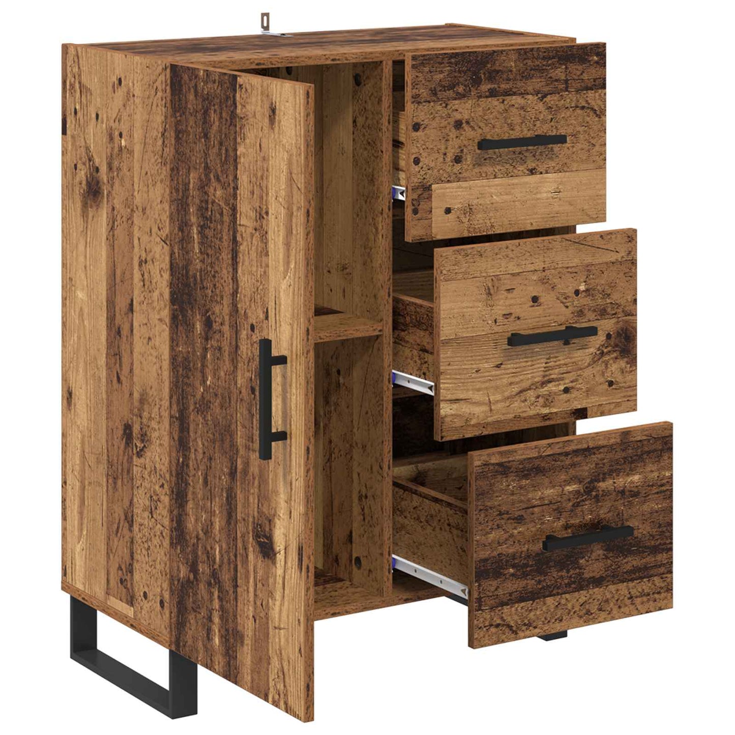 Sideboard Altholz 69,5 x 34 x 90 cm Verbundholz und Eisen