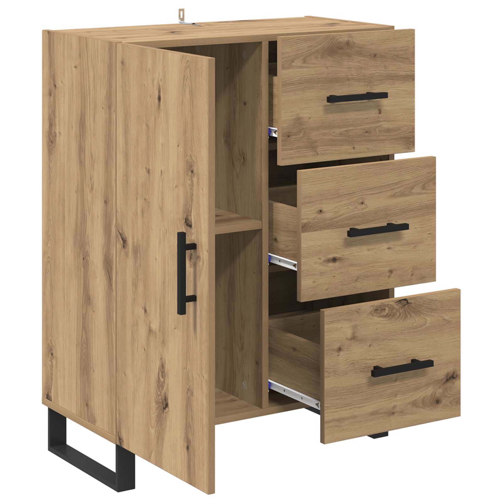 Sideboard Artisan-Eiche 69,5 x 34 x 90 cm Verbundholz und Eisen
