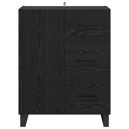Sideboard mit Schubladen Schwarz Eichen-Optik 69,5 x 34 x 90 cm