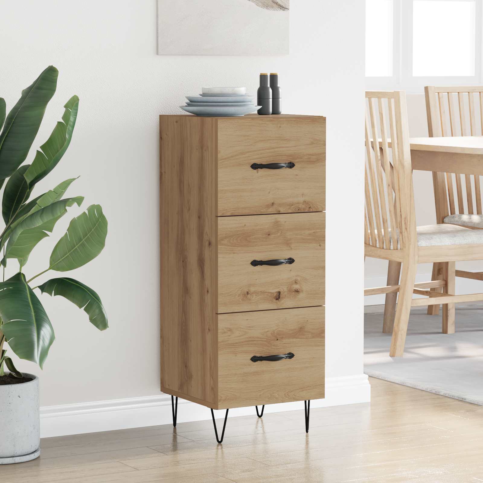 Sideboard Artisan-Eiche 34 x 34,5 x 90 cm Holzwerkstoff