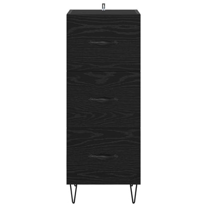 Sideboard Schwarz Eichen-Optik 34 x 34,5 x 90 cm Holzwerkstoff