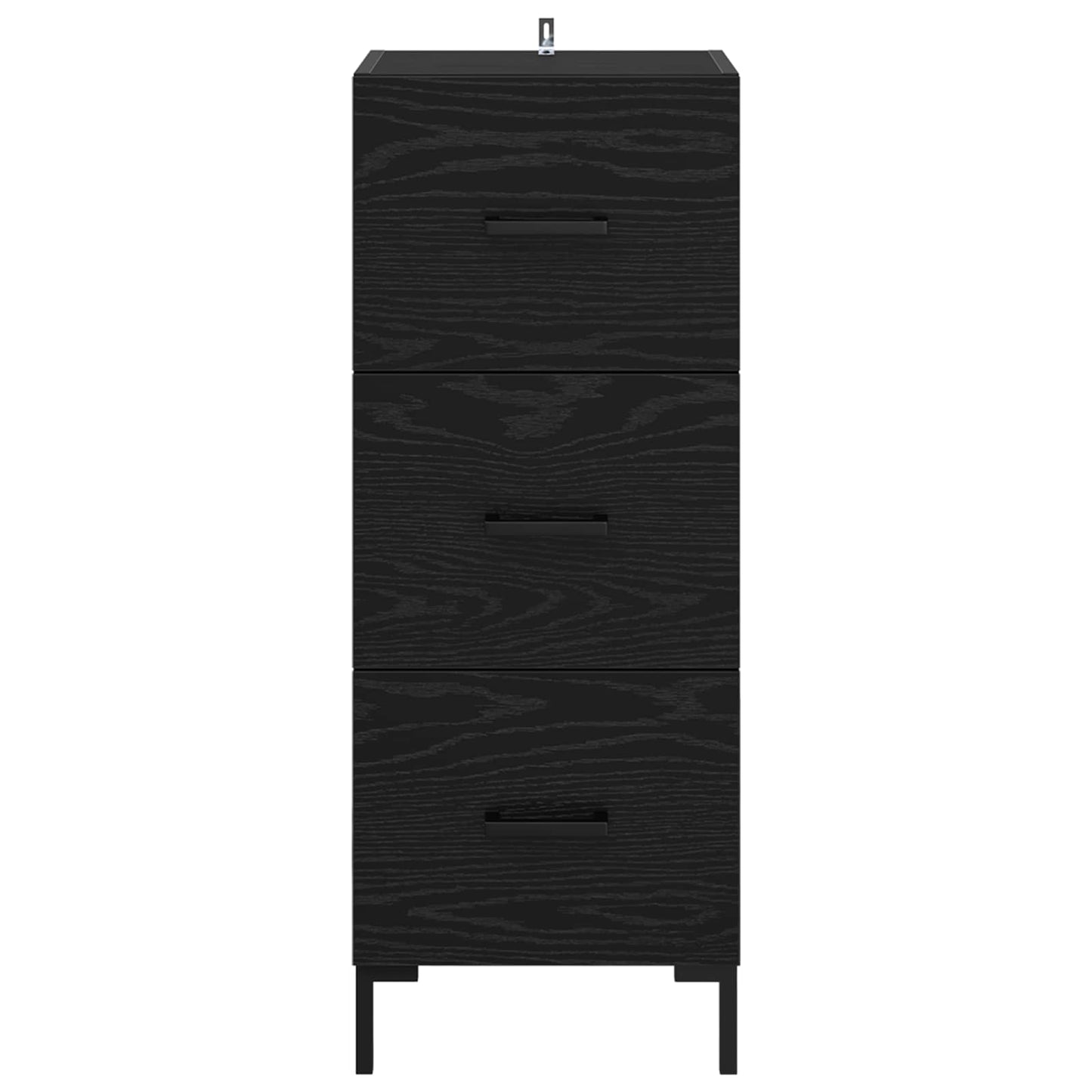 Sideboard Schwarz Eichen-Optik 34,5 x 34 x 90 cm Holzwerkstoff