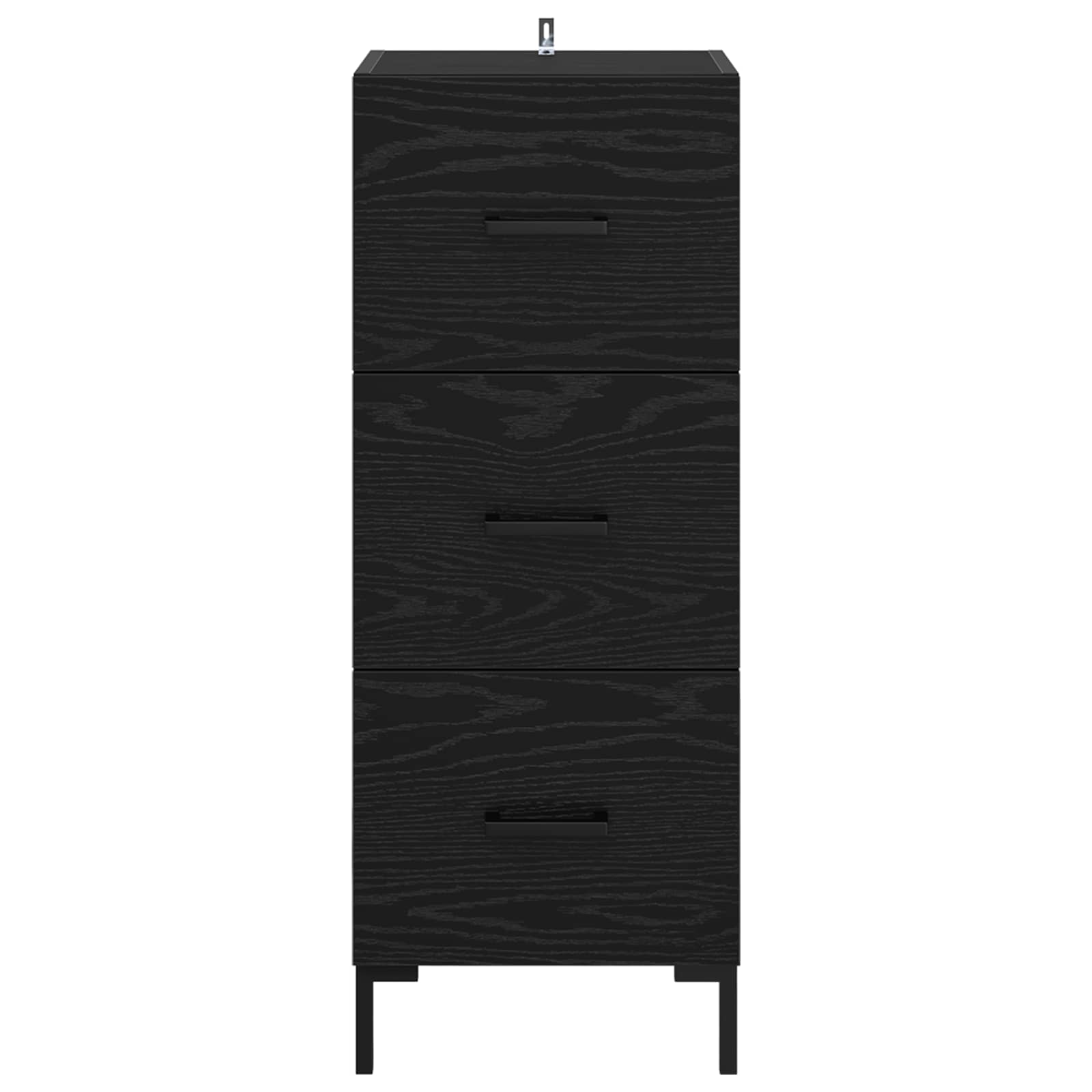 Sideboard Schwarz Eichen-Optik 34,5 x 34 x 90 cm Holzwerkstoff