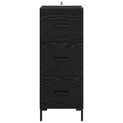 Sideboard Schwarz Eichen-Optik 34,5 x 34 x 90 cm Holzwerkstoff