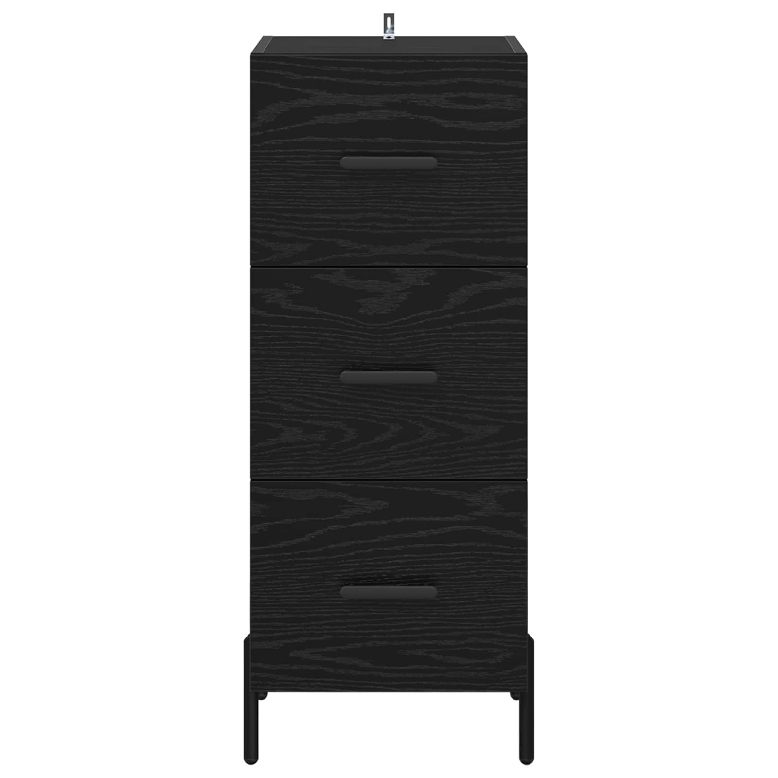 Sideboard Schwarz Eichen-Optik 34 x 34,5 x 90 cm Holzwerkstoff