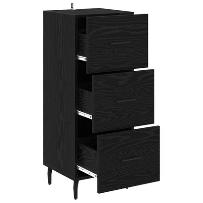 Sideboard Schwarz Eichen-Optik 34 x 34,5 x 90 cm Holzwerkstoff