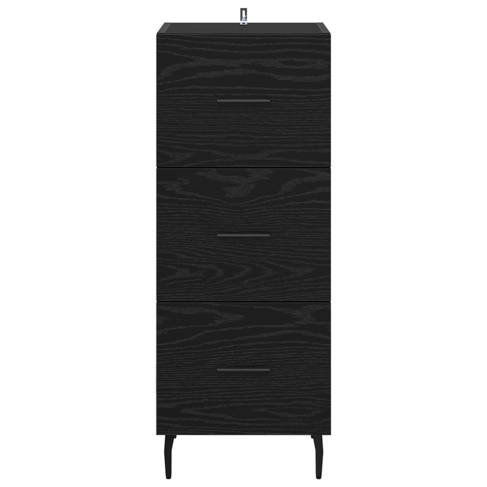 Sideboard Schwarz Eichen-Optik 34 x 34,5 x 90 cm Holzwerkstoff