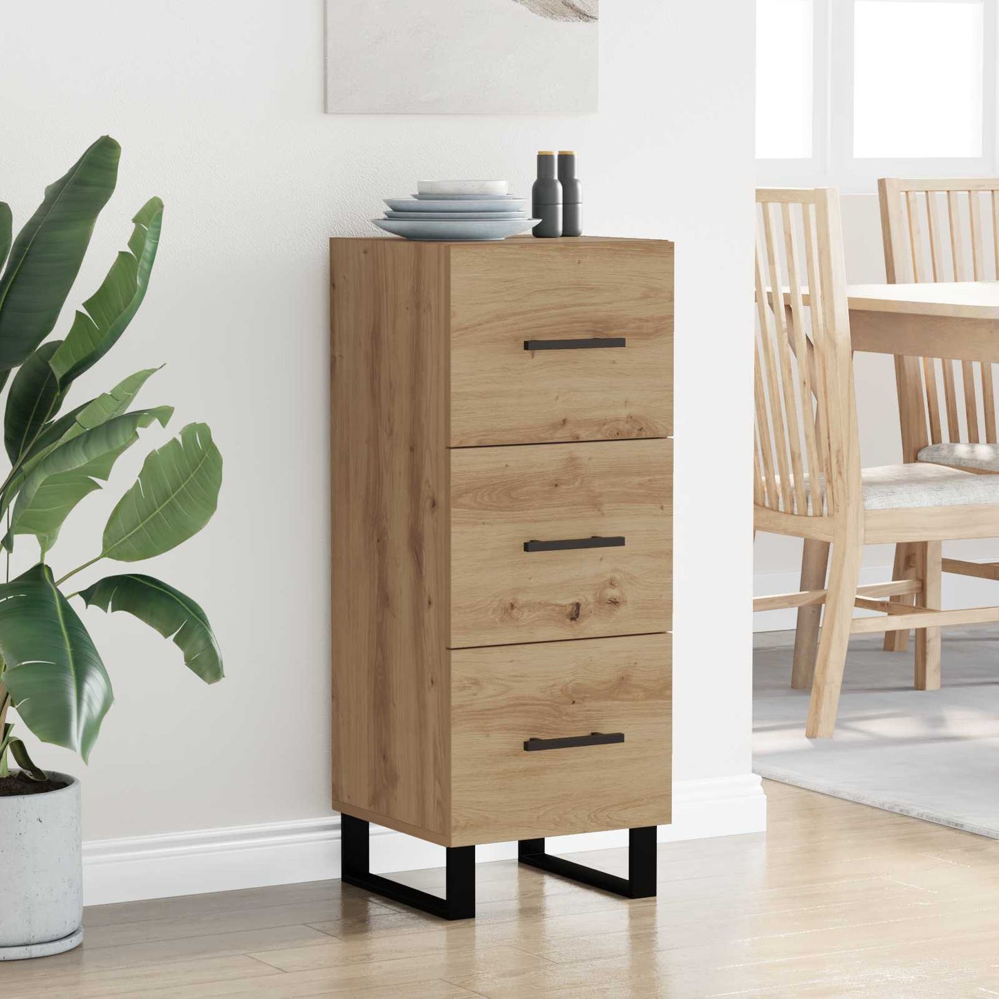 Sideboard Artisan-Eiche 34,5 x 34 x 90 cm Holzwerkstoff
