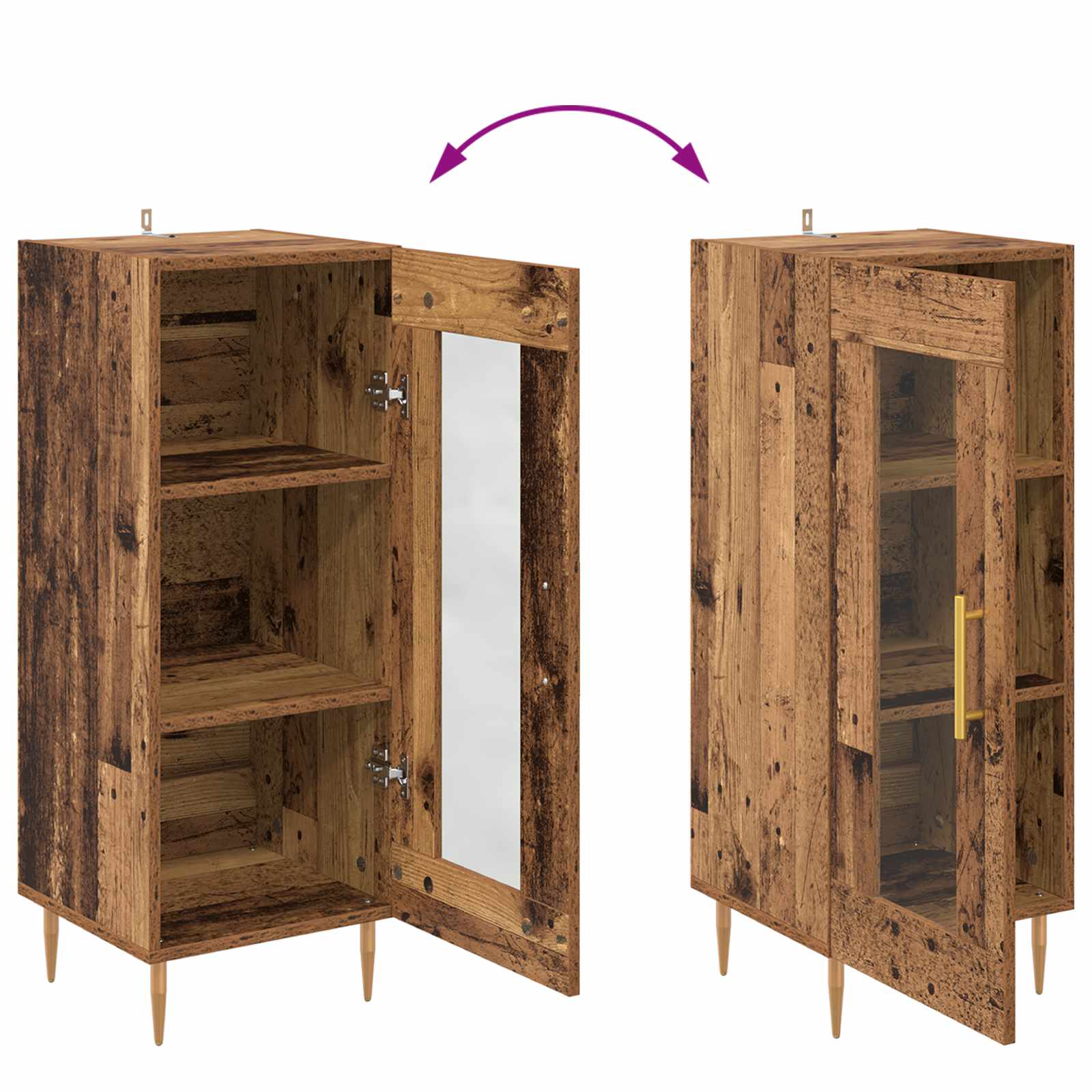 Sideboard Altholz 34 x 34,5 x 90 cm Holzwerkstoff