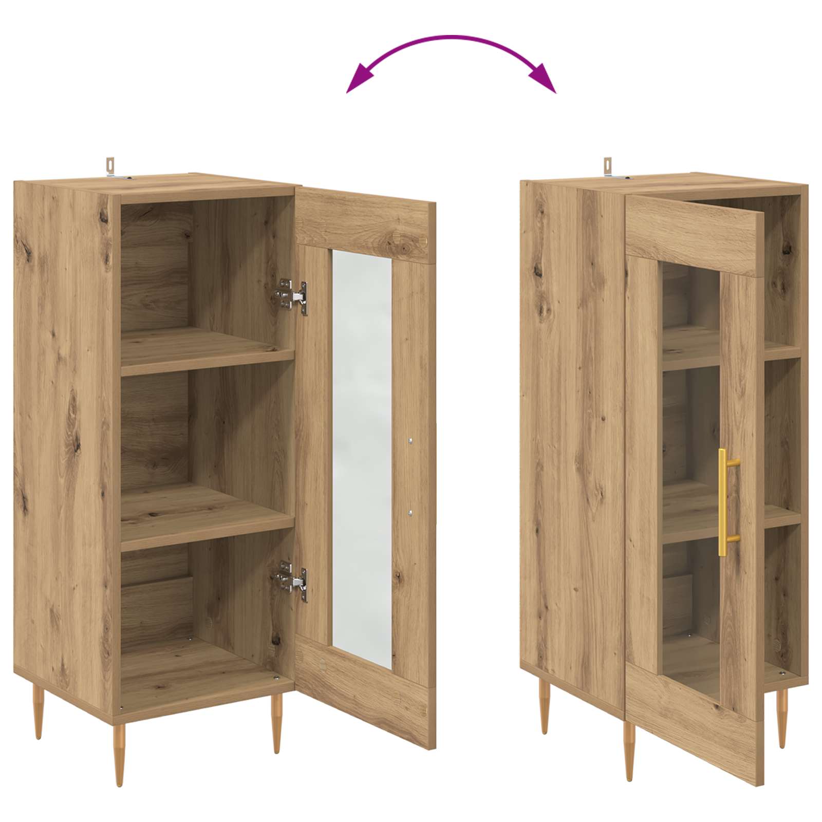 Sideboard Artisan-Eiche 34 x 34,5 x 90 cm Holzwerkstoff