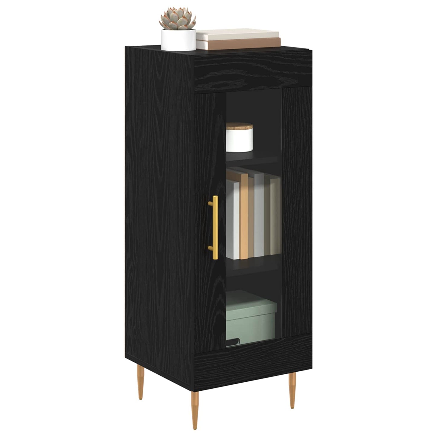 Sideboard Schwarz Eichen-Optik 34 x 34,5 x 90 cm Holzwerkstoff