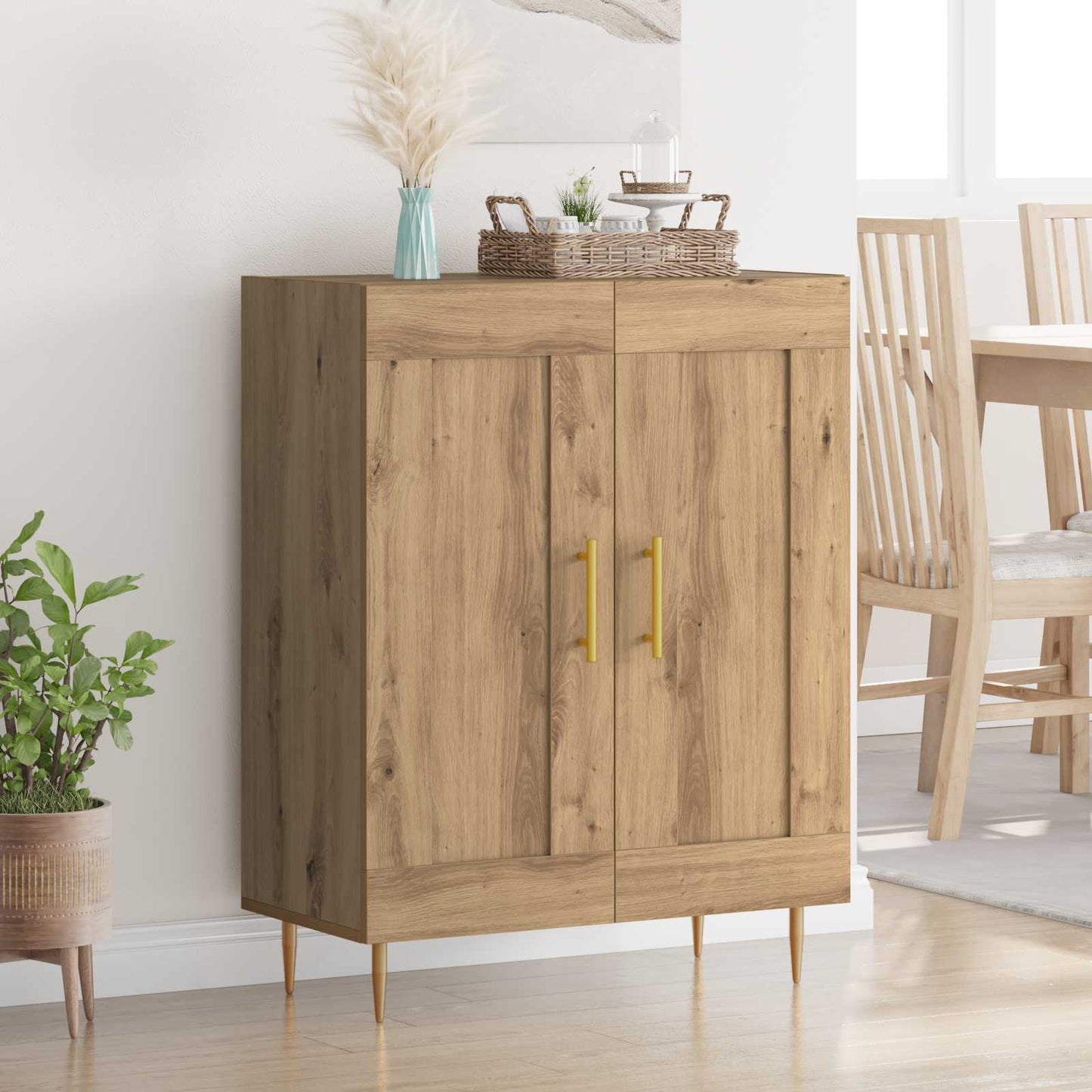 Sideboard Artisan-Eiche 69,5 x 34 x 90 cm Verbundholz und Eisen