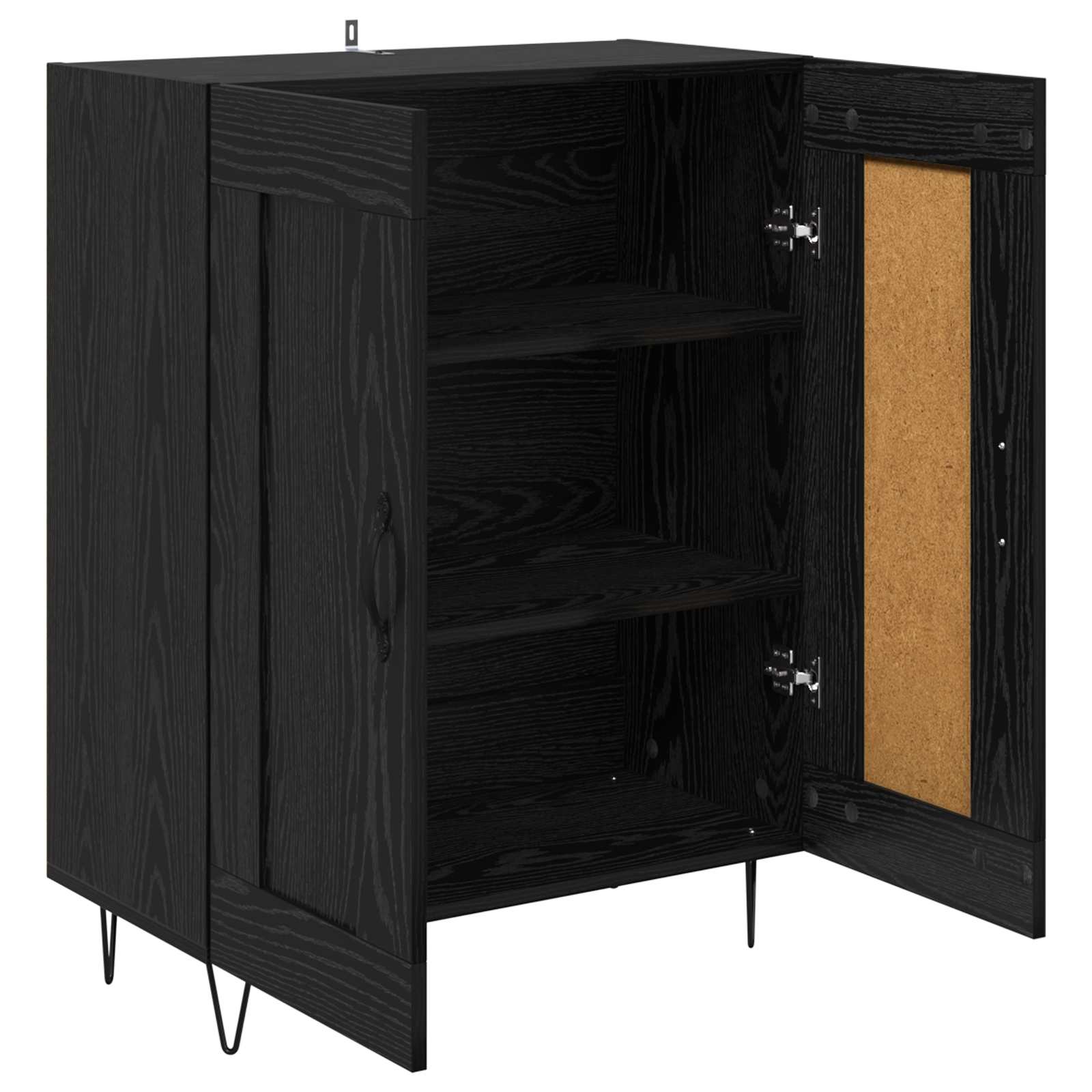 Sideboard Schwarz Eichen-Optik 69,5 x 34 x 90 cm