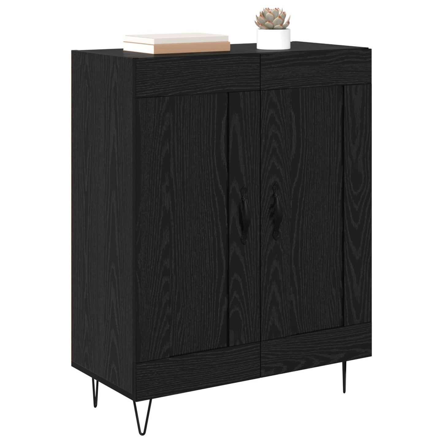 Sideboard Schwarz Eichen-Optik 69,5 x 34 x 90 cm