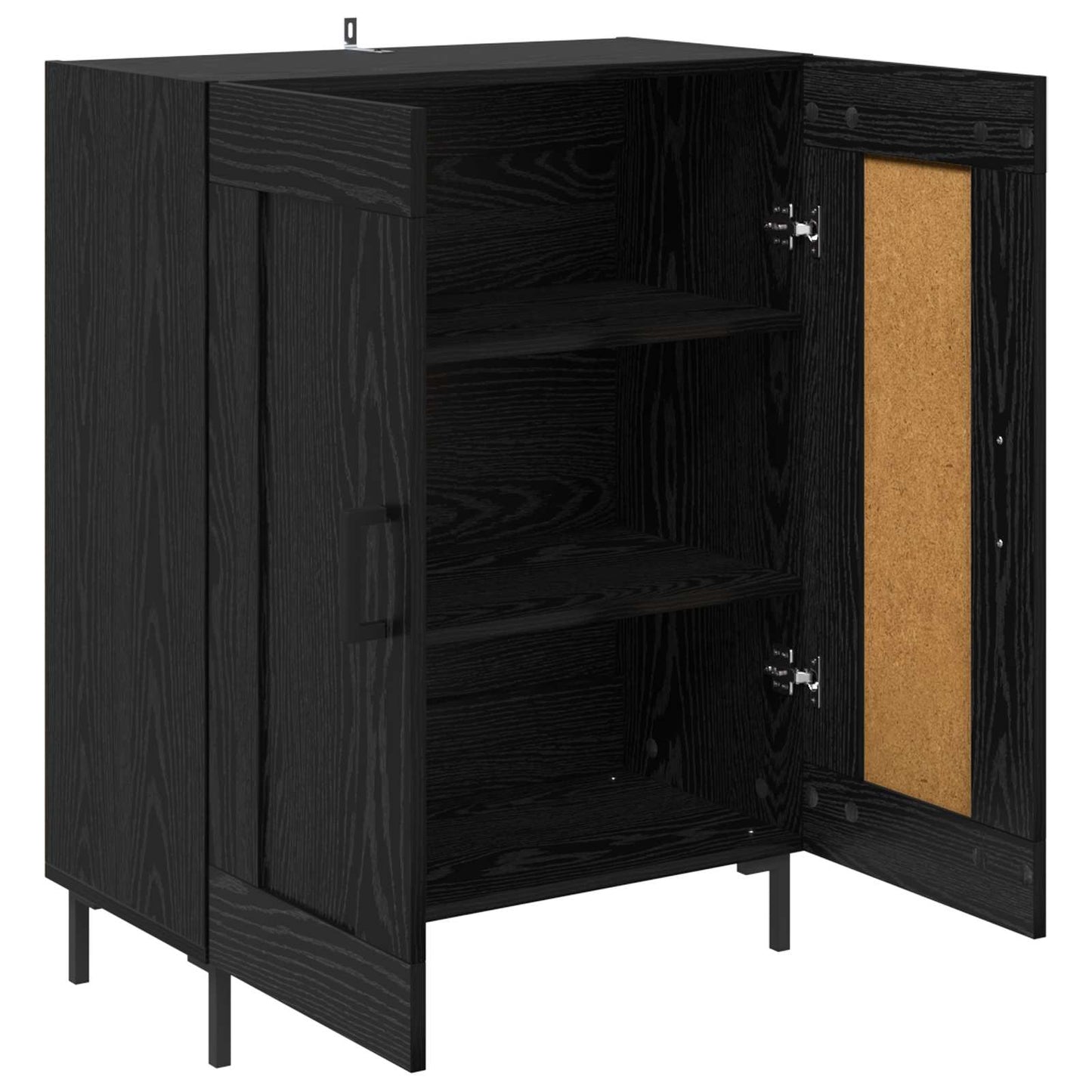 Sideboard Schwarz Eichen-Optik 69,5 x 34 x 90 cm