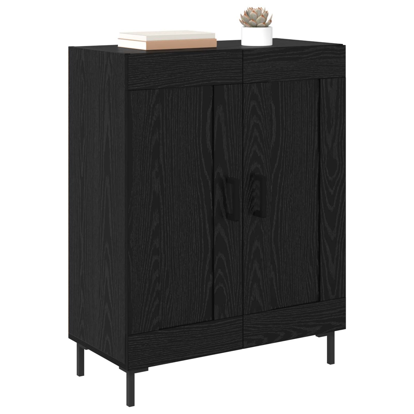 Sideboard Schwarz Eichen-Optik 69,5 x 34 x 90 cm