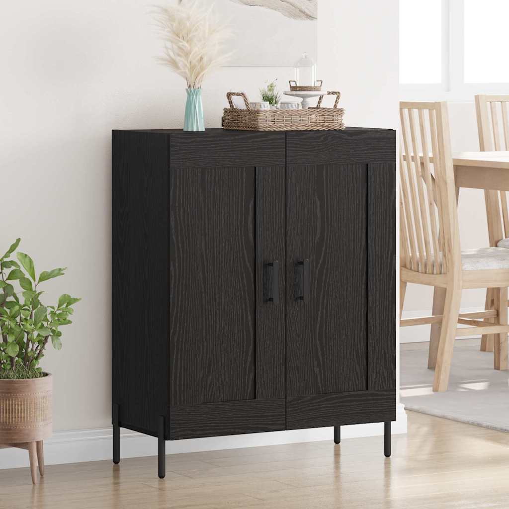 Sideboard Schwarz Eichen-Optik 69,5 x 34 x 90 cm