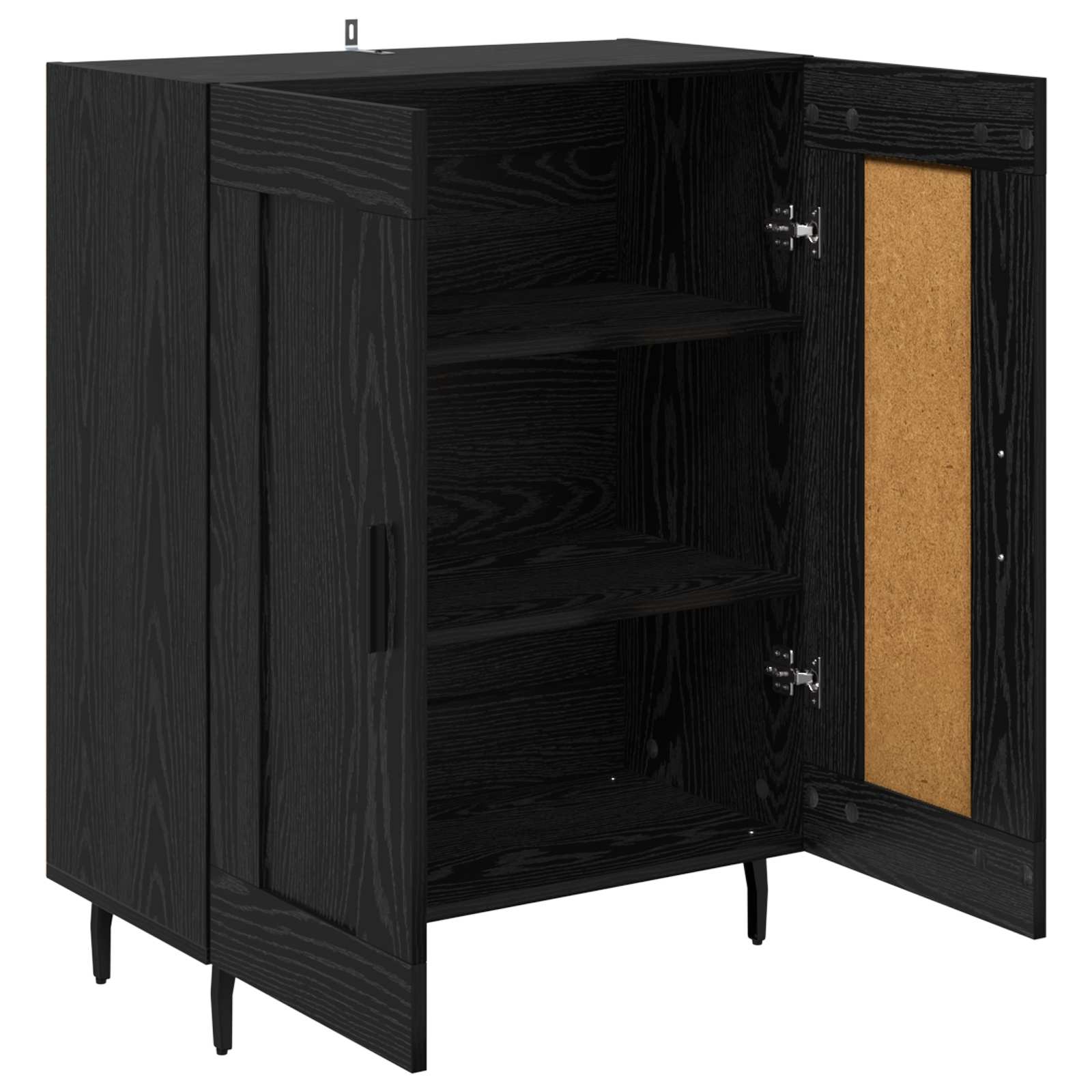 Sideboard Schwarz Eichen-Optik 69,5 x 34 x 90 cm