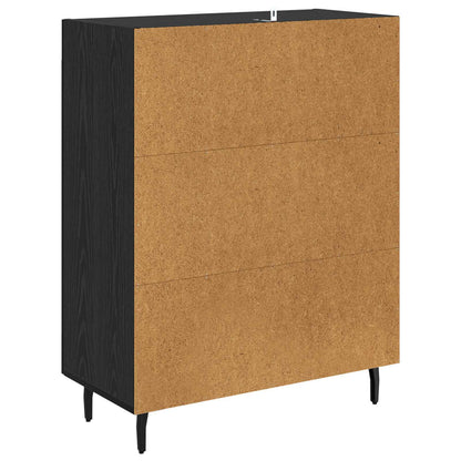 Sideboard Schwarz Eichen-Optik 69,5 x 34 x 90 cm
