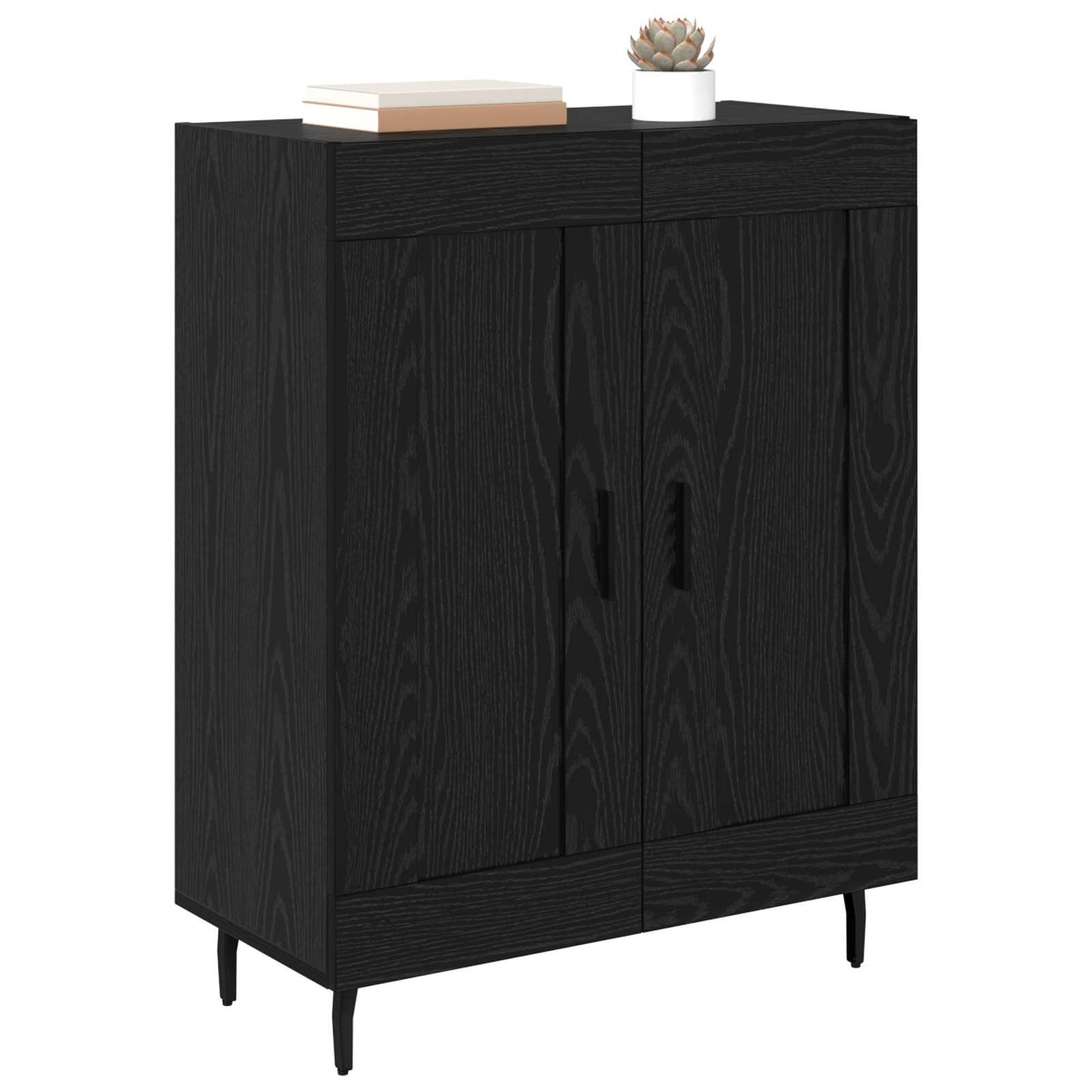 Sideboard Schwarz Eichen-Optik 69,5 x 34 x 90 cm