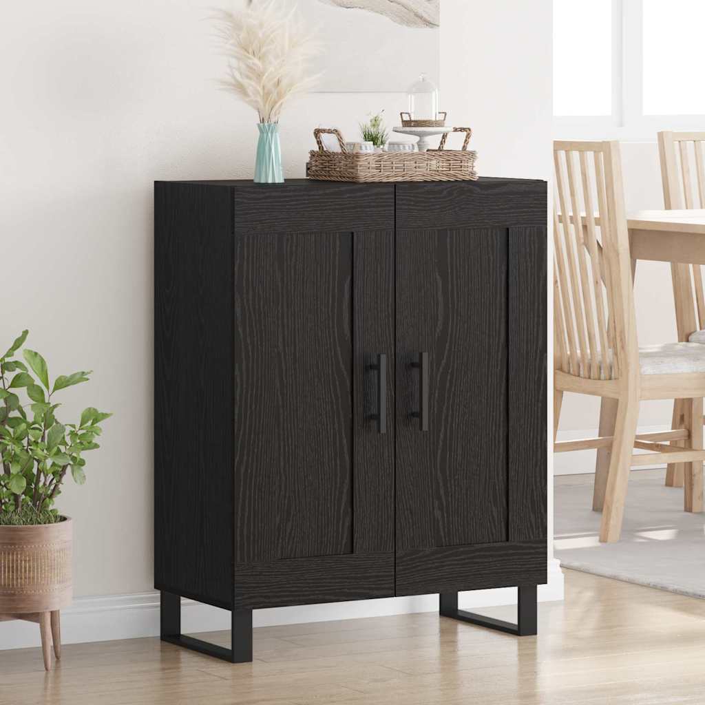Sideboard Schwarz Eichen-Optik 69,5 x 34 x 90 cm