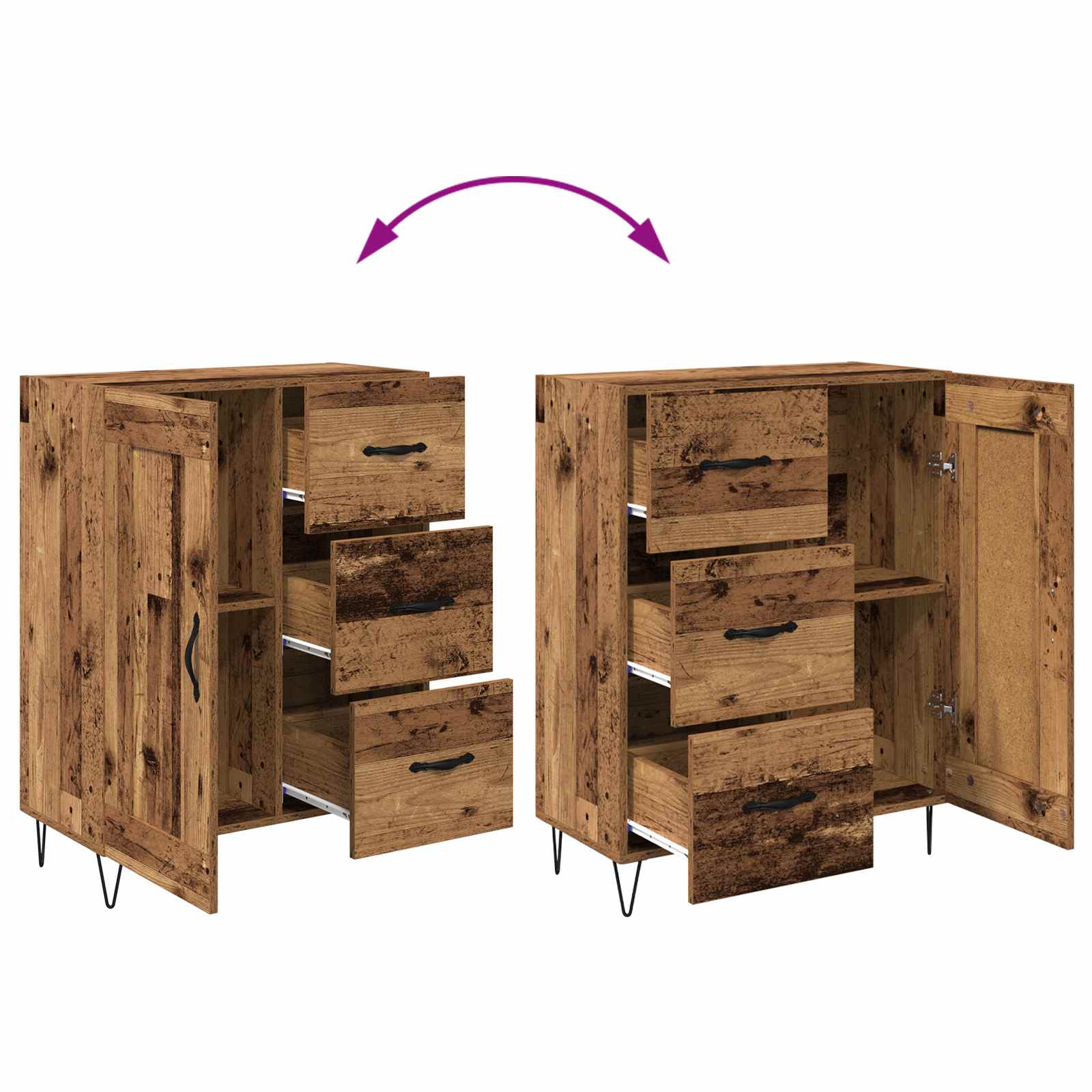 Sideboard Altholz 69,5 x 34 x 90 cm Holzwerkstoff