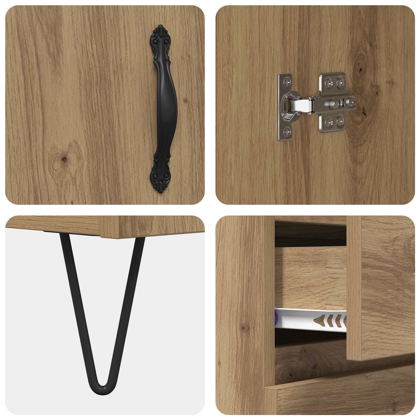 Sideboard Artisan-Eiche 69,5 x 34 x 90 cm Holzwerkstoff