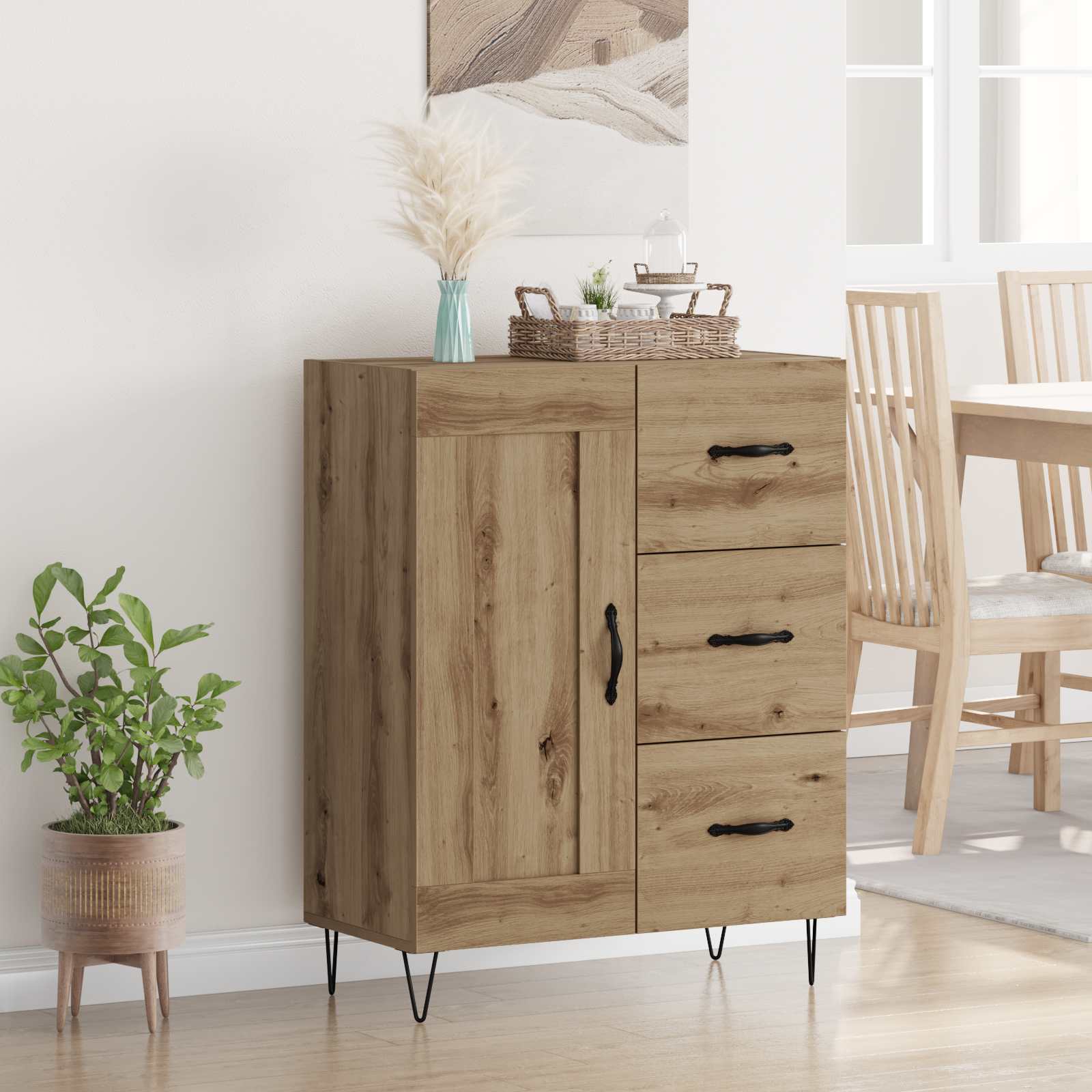 Sideboard Artisan-Eiche 69,5 x 34 x 90 cm Holzwerkstoff